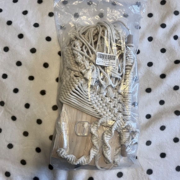 Boho Handcrafted Cream Macrame Wall Shelf - Picture 5 of 5